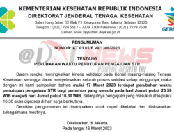 Konsil Tenaga Kesehatan Indonesia Ubah Waktu Penutupan Pengajuan STR 3 Konsil Tenaga Kesehatan Indonesia Ubah Waktu Penutupan Pengajuan STR