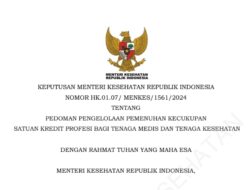 Pedoman Pemenuhan Kecukupan Satuan Kredit Profesi Bagi Tenaga Medis dan Tenaga Kesehatan Berdasarkan KMK No. HK.01.07/Menkes/1561/2024 4 Pedoman Pemenuhan Kecukupan Satuan Kredit Profesi Bagi Tenaga Medis dan Tenaga Kesehatan Berdasarkan KMK No. HK.01.07/Menkes/1561/2024